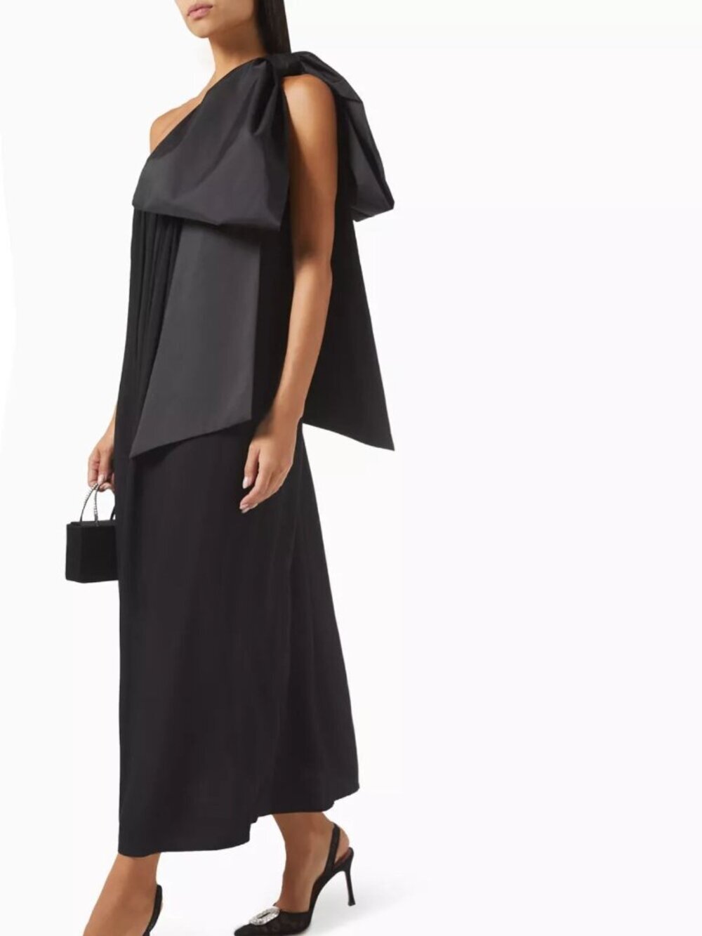 Sleeper Black Venus One Shoulder Maxi Dress Size Large 38247 - Picture 3 of 13